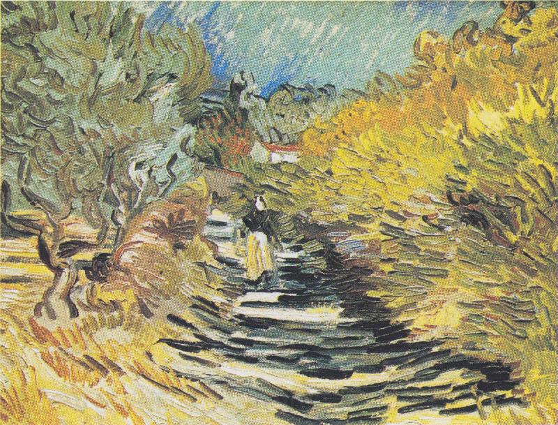 Vincent Van Gogh A Road at Saint Remy with Female Figure Germany oil painting art